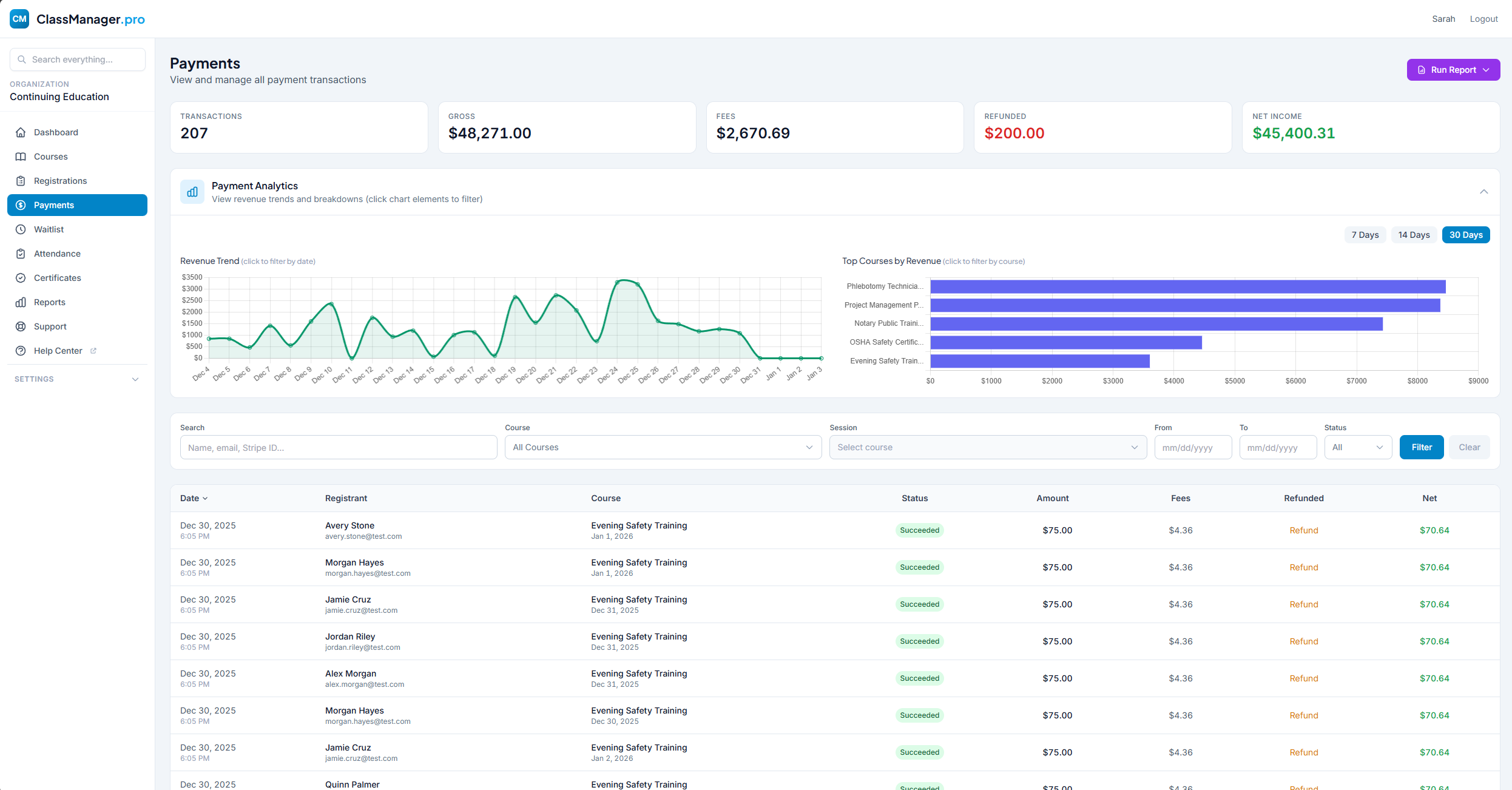Payments Dashboard