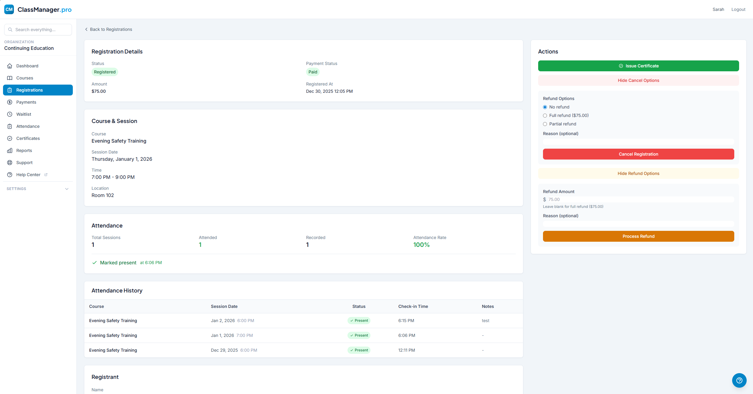 Cancel and Refund Modal